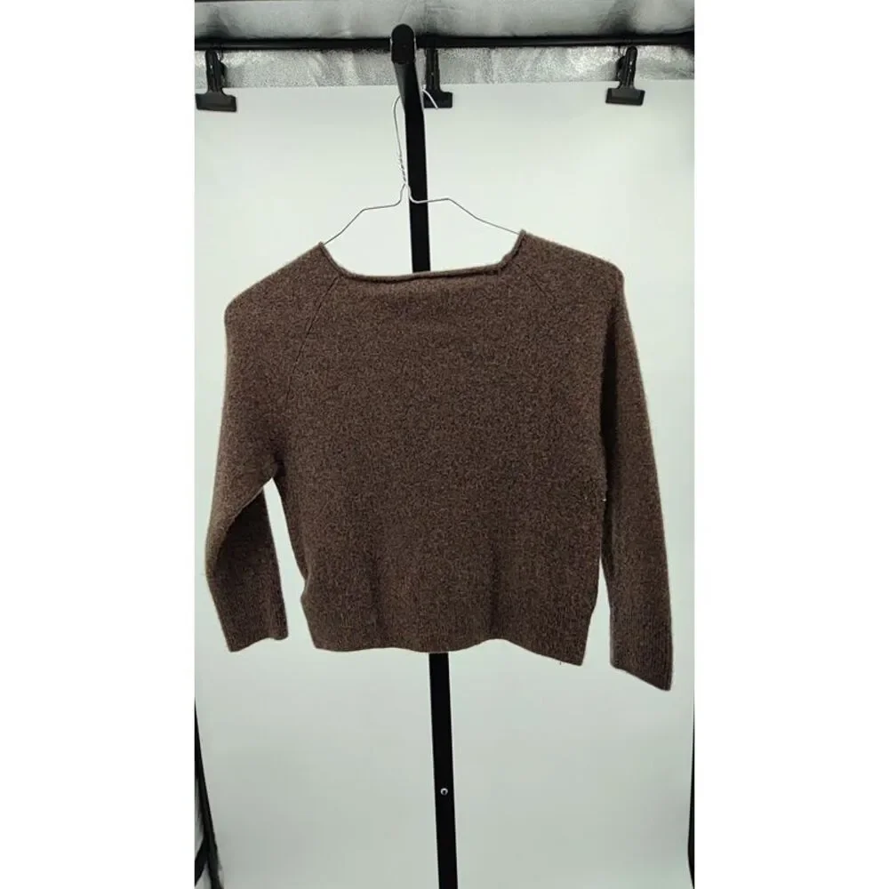 Quince Womens Mongolian Cashmere Boatneck Sweater Brown Sleeved Top XS - Picture 3 of 3